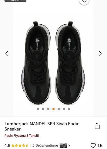 38 Beden siyah Renk Lumberjack spor ayakkabı 