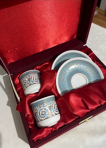 Nakışlı Mavi Kahve Fincanı Seti SIFIR