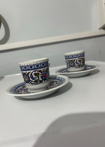 Mavi Desenli Türk Kahvesi Fincanı Takımı