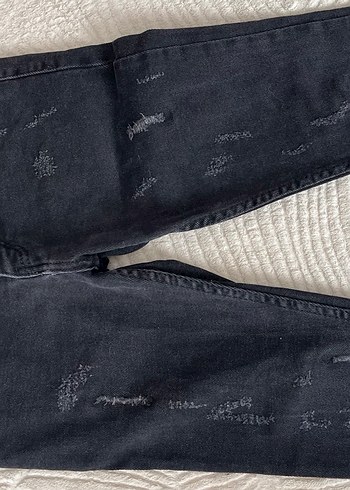 Kemerli Siyah Dar Kesim erkek  Kot Pantolon - Görsel 2