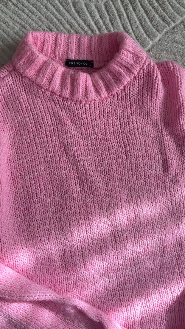 Pembe Triko Kadın Kazak - Görsel 3