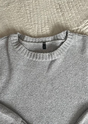 Gri Kadın Triko Kazak Uzun Kollu - Görsel 2