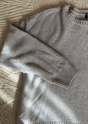 Gri Kadın Triko Kazak Uzun Kollu - Görsel 3