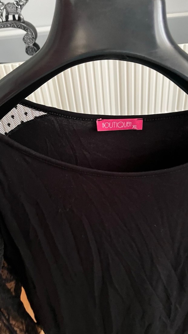 Dantel Detaylı Siyah Gotik Kadın Bluz - Görsel 3