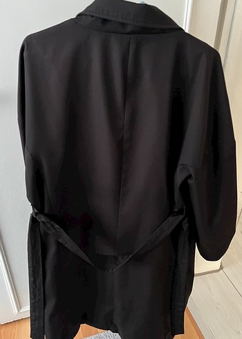 Siyah Kadın Midi Trençkot - Görsel 3