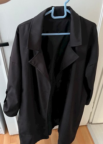 Siyah Kadın Midi Trençkot - Görsel 2