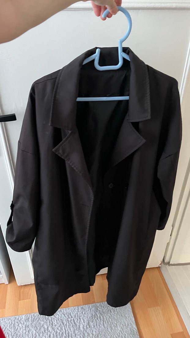 Siyah Kadın Midi Trençkot - Görsel 2