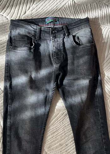 Gri Bağcıklı Erkek Denim Pantolon - Görsel 2