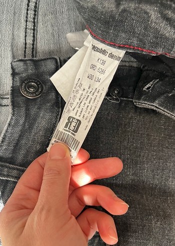 Gri Bağcıklı Erkek Denim Pantolon - Görsel 4