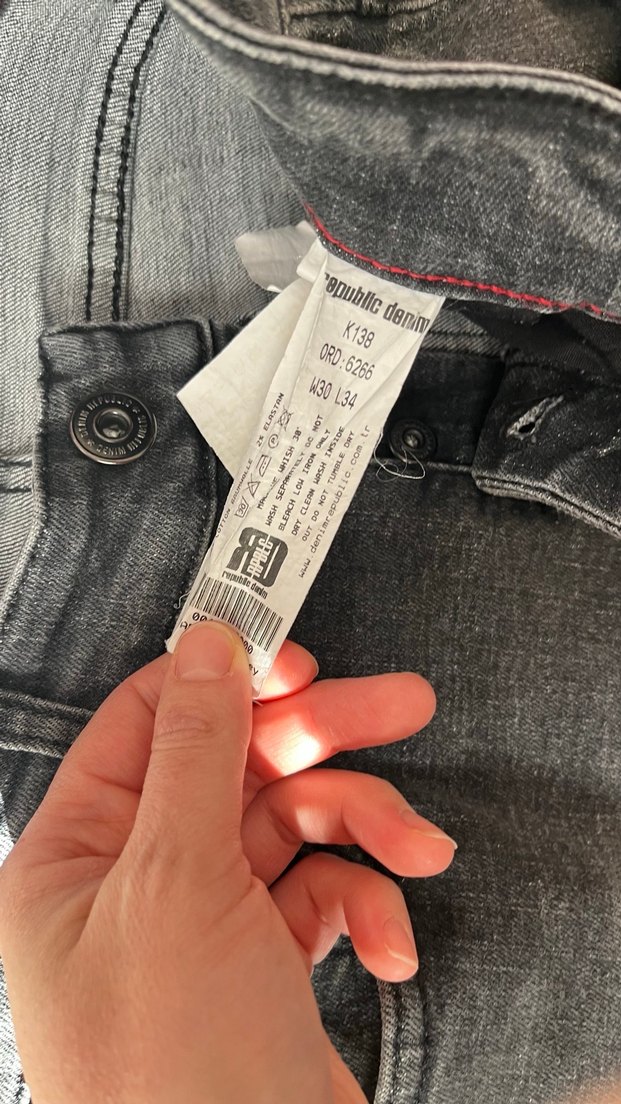 Gri Bağcıklı Erkek Denim Pantolon - Görsel 4