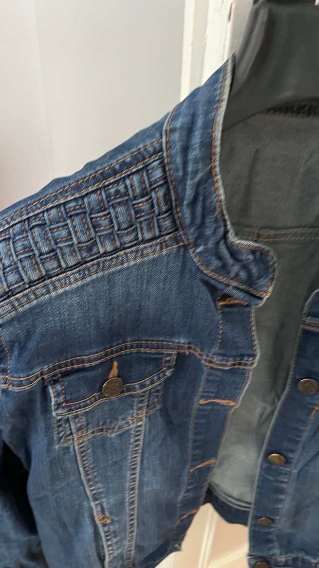 Düğmeli Kadın Mavi Denim Ceket - Görsel 3