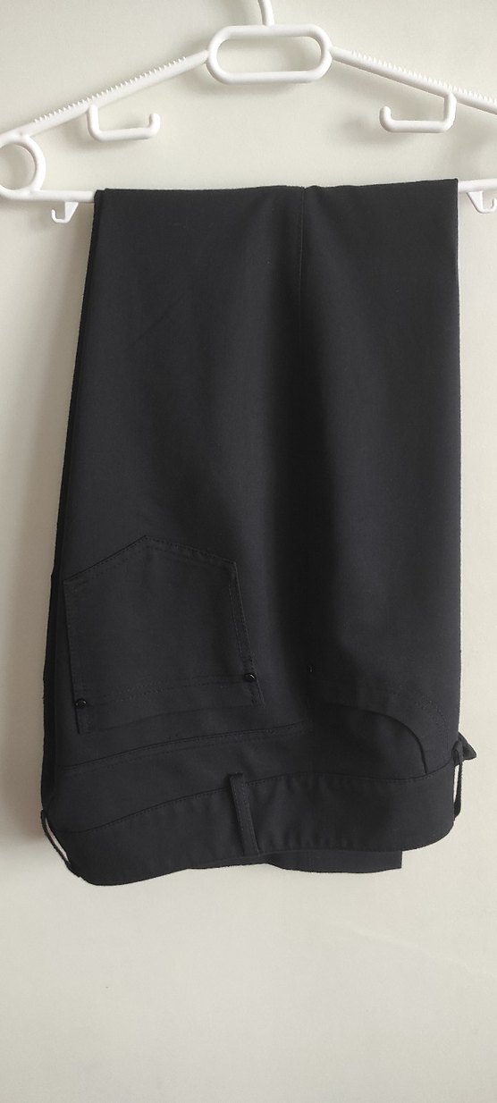 Kadın Lacivert Piliseli Kumaş Pantolon - Görsel 3