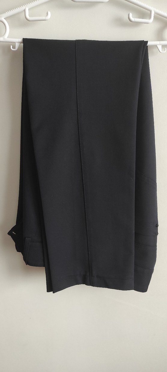 Kadın Lacivert Piliseli Kumaş Pantolon - Görsel 2