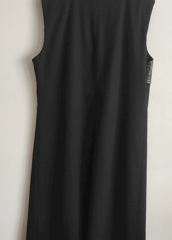 Siyah Deri Kemerli Uzun Kadın Yelek - Görsel 2