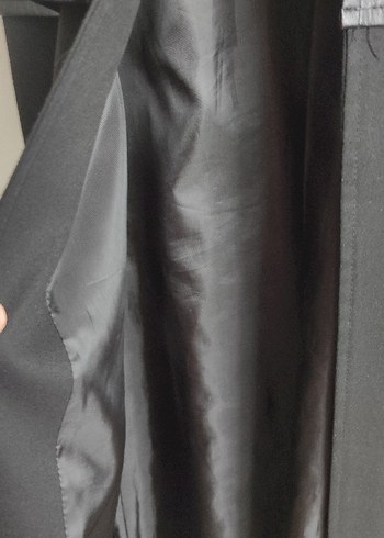 Siyah Deri Kemerli Uzun Kadın Yelek - Görsel 3