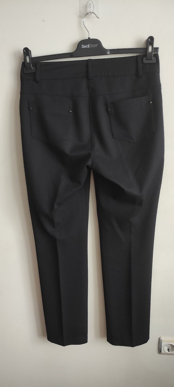 Kadın Siyah Ofis Kumaş Pantolon - Görsel 3