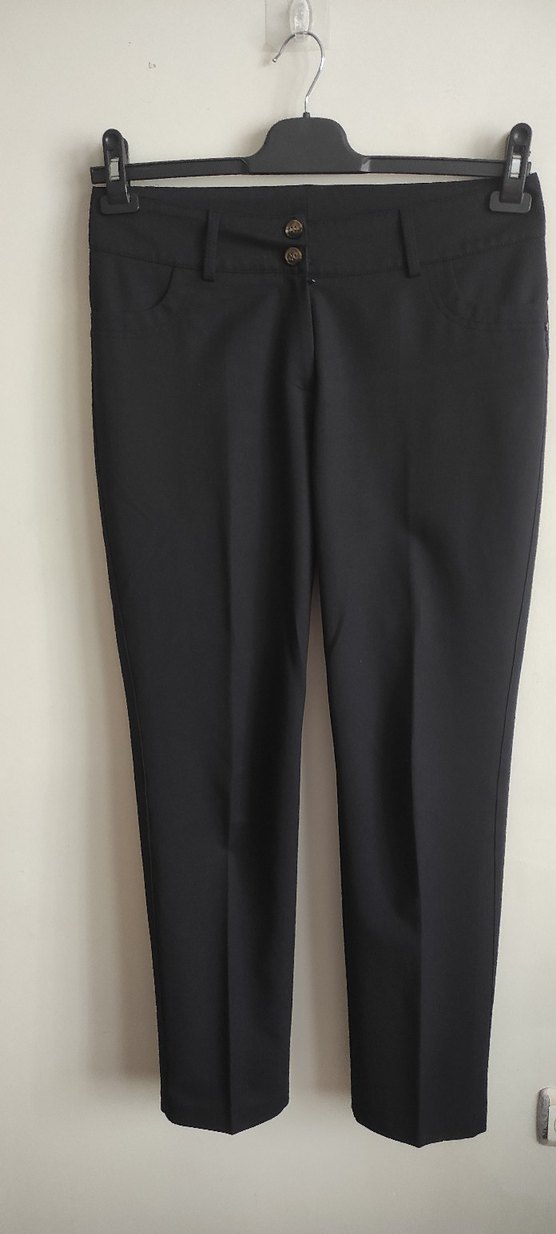 Kadın Siyah Ofis Kumaş Pantolon - Görsel 2