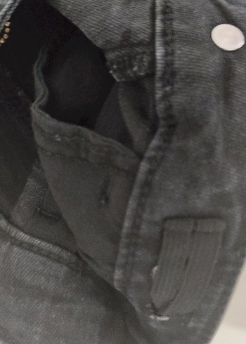 Siyah Kız Çocuk Kot Pantolon Bel Tokalı - Görsel 3