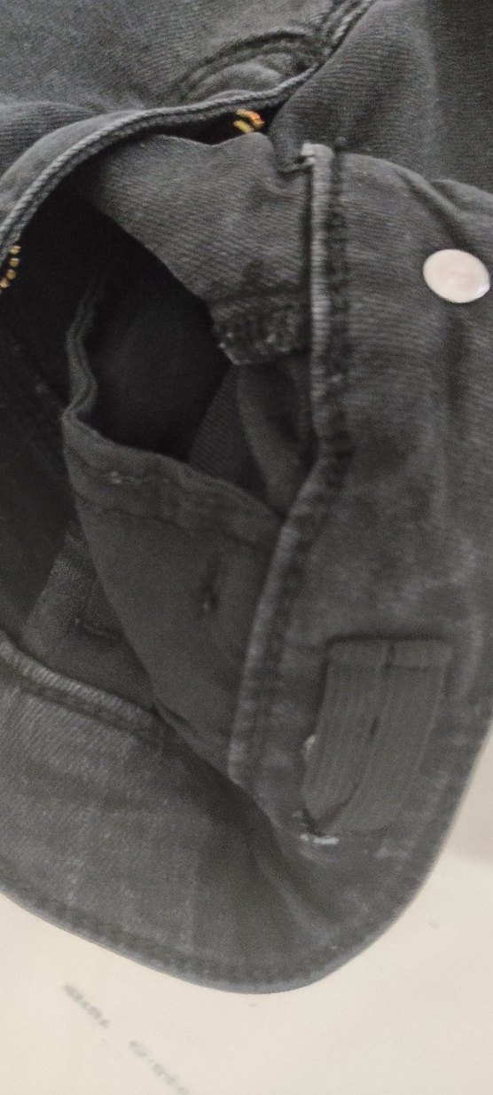 Siyah Kız Çocuk Kot Pantolon Bel Tokalı - Görsel 3