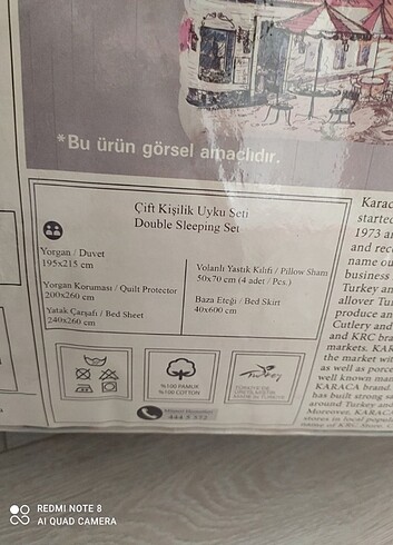  Beden Karaca çift kişilik uyku seti 