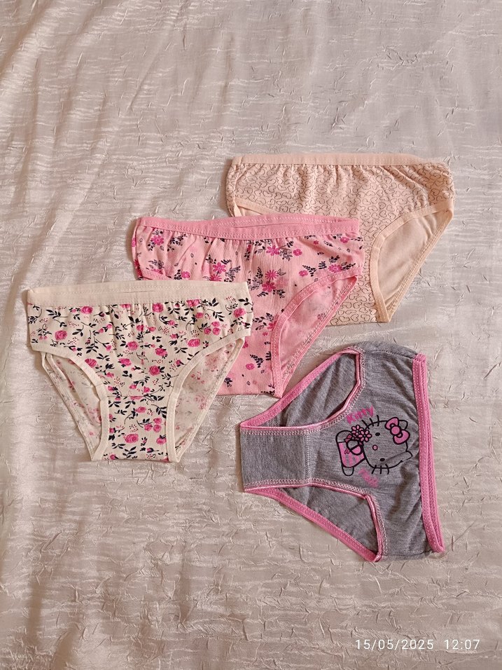 Kız Çocuk Nakışlı ve Desenli Külot Seti - Görsel 2