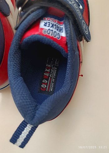 23 Beden Erkek Çocuk Kırmızı Spor Ayakkabı Velcro