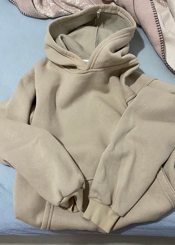 Trendiz Bej Kapüşonlu Kadın Sweatshirt