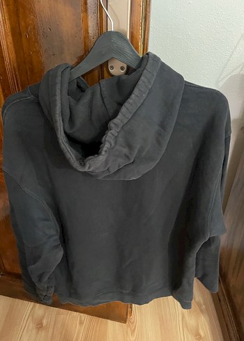 m Beden Siyah Kapüşonlu Oversize Sweatshirt Wrangler