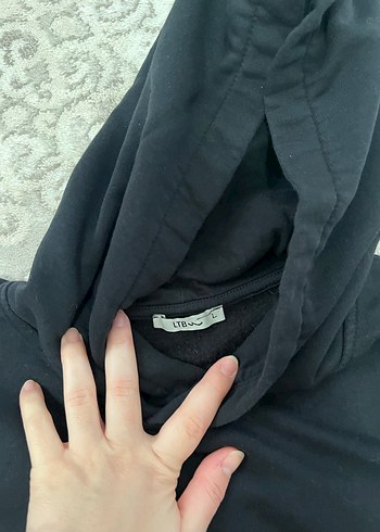 LTB Siyah Kapüşonlu Rahat Kesim Sweatshirt