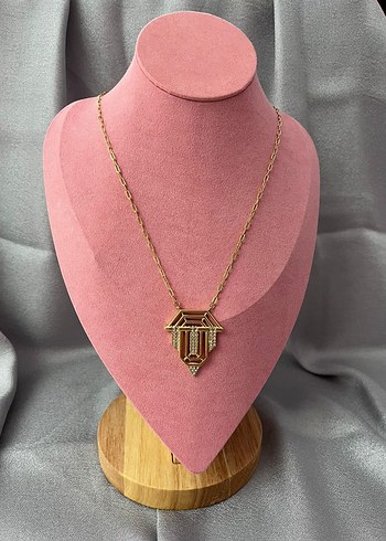 Uzun Zincir Detaylı Bohem Altın Kolye - Görsel 2