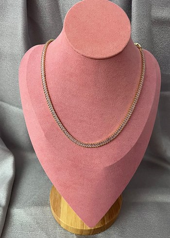 Zincir Detaylı Pastel Altın kolye - Görsel 2