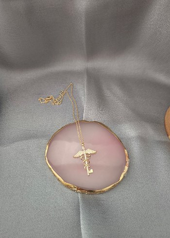 Altın Renk Zincirli Mini Yılan Desenli Kadın Kolye - Görsel 2