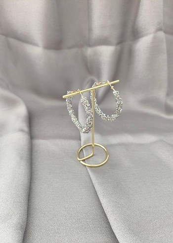 Siyah, gri ve koyu gri Boncuklu Küpe - Görsel 2