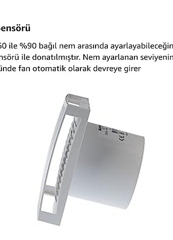Banyo fanı, zamanlayıcılı ve nem sensörlü
