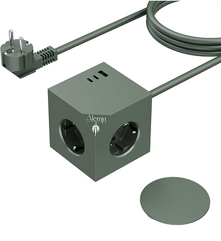 3 USB'li priz küpü, 4 bölmeli küp çoklu priz