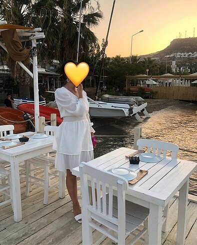 s Beden Beyaz Şifon Elbise