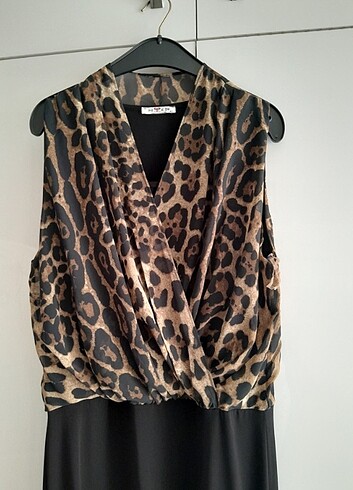 42 Beden Leopar elbise