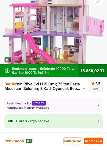 Barbienin Rüya Evi 115 cm