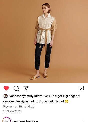 Venöve gömlek bir kaç kez giyildi. 