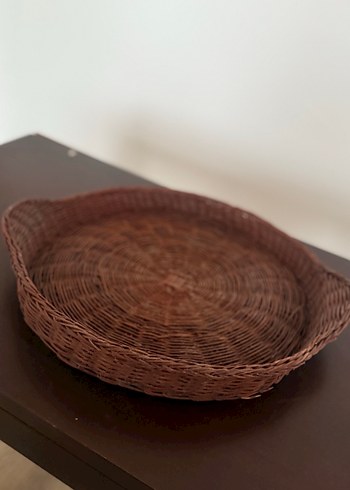 Kahverengi Hasır Dekoratif Tepsi - Görsel 2