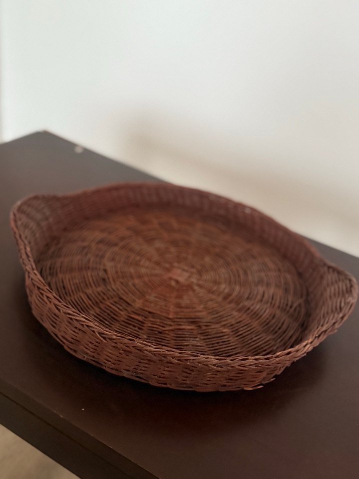 Kahverengi Hasır Dekoratif Tepsi - Görsel 2