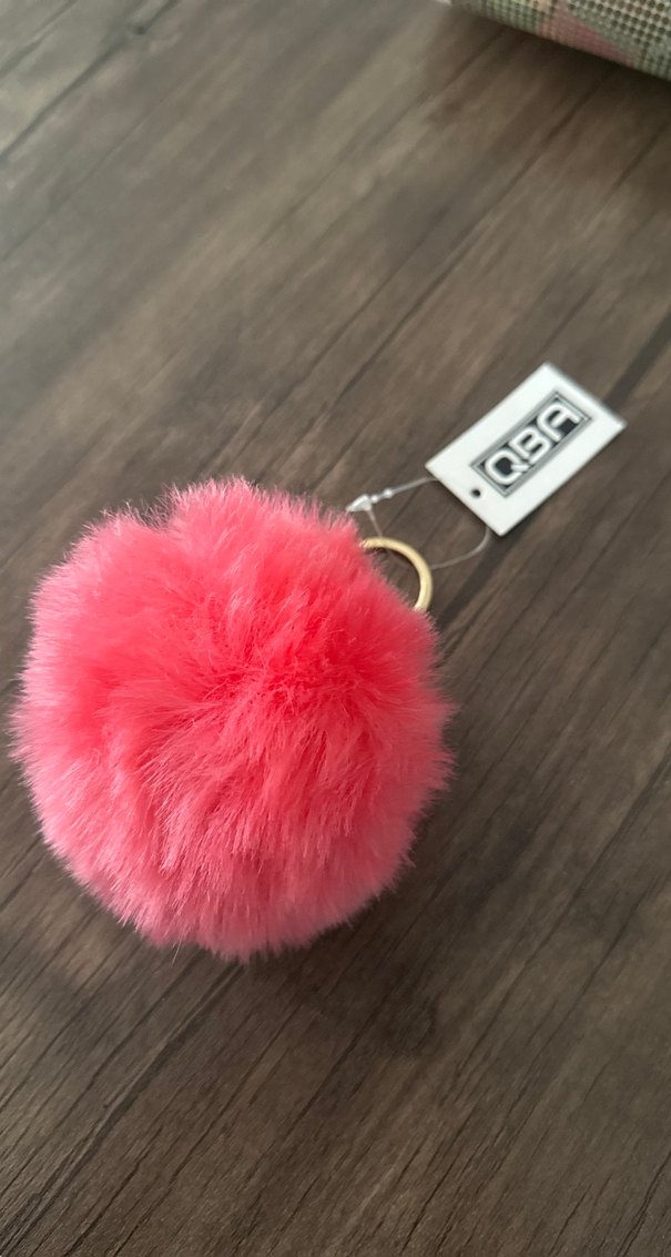 Renkli Pembe Peluş Anahtarlık - Görsel 3