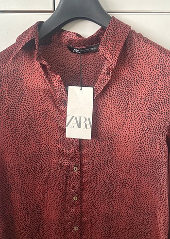 Bordo Uzun Kollu Desenli Kadın Gömlek - Görsel 4