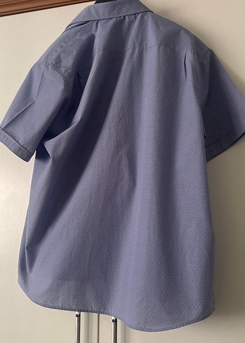 Mavi Kısa Kollu Erkek Gömlek - Görsel 3