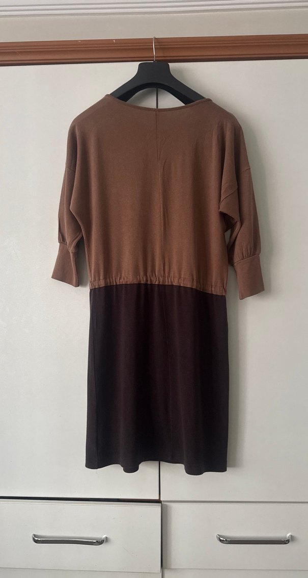 Kahverengi Triko  Elbise - Görsel 3