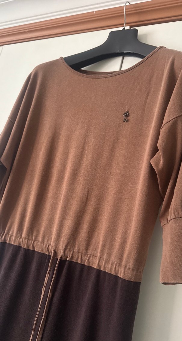 Kahverengi Triko  Elbise - Görsel 2