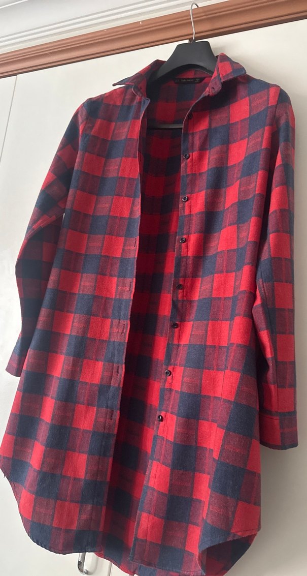 Kırmızı Ekose Kışlık Uzun Kollu Gömlek - Görsel 2