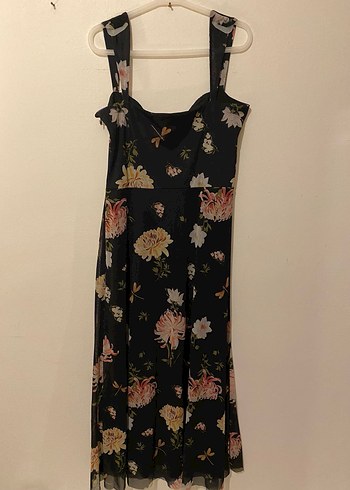 Siyah Çiçekli Bohem Uzun Straplez Büstiyer - Görsel 5