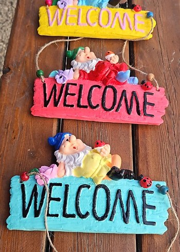 American Vintage Renkli Karakterli Welcome Kapı Süsü