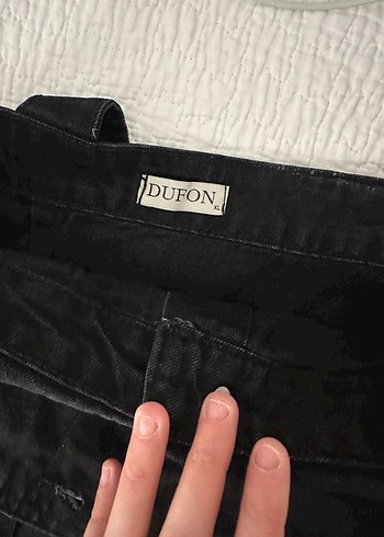 Düğmeli Siyah Uzun Denim Etek - Görsel 4